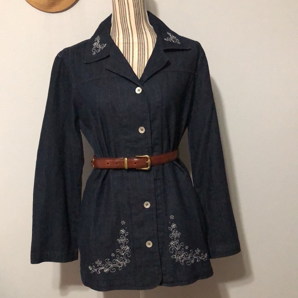 Tudor Court Denim Long Sleeves Jacket dark wash small